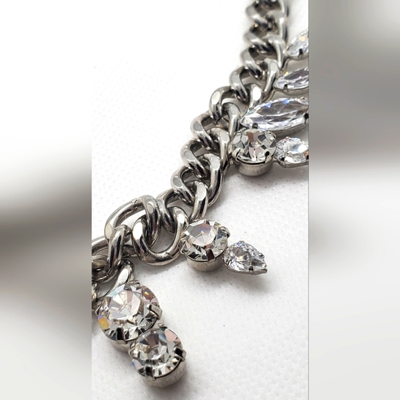 ABS Allen Schwartz - necklace-silver Metal -crystal/rhinestones-pre-owned - Picture 5 of 9